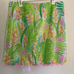 Lilly Pulitzer size 14 adorable Floral Green and Pink Women's Skirt